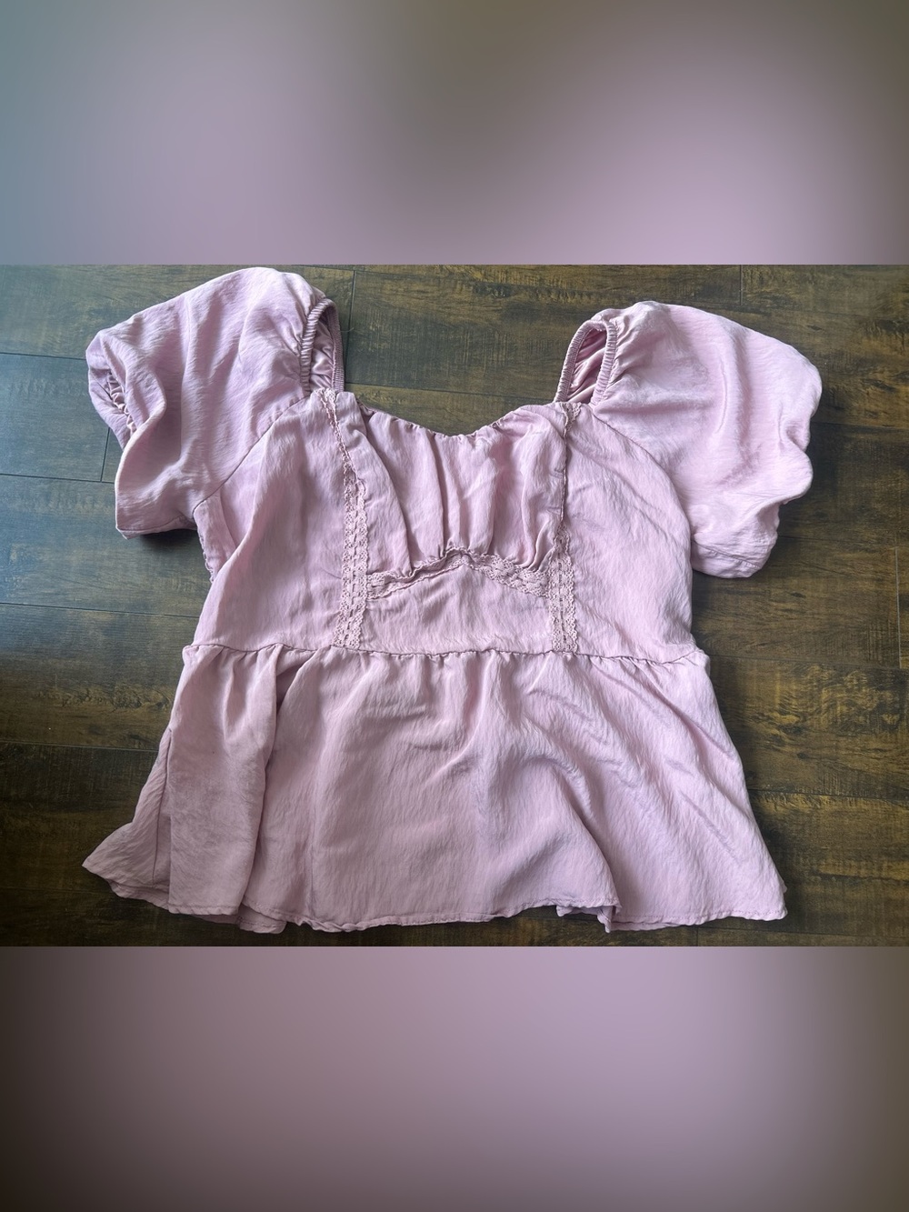 torrid Blush Pink Puff Sleeve Peplum Top
